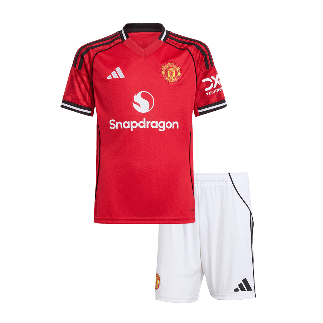 Manchester United Kid's Home Kit 2025/26 - Jersey+Shorts