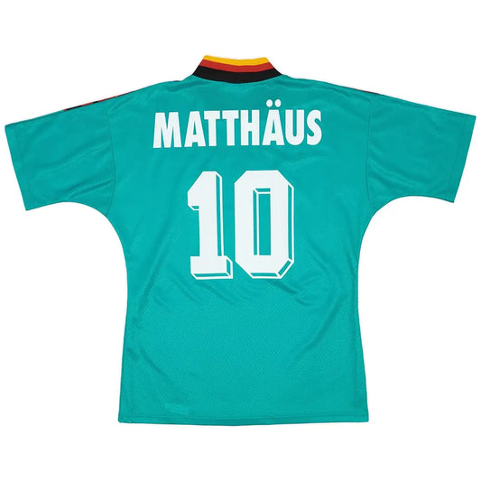 Camiseta retro de visitante de Alemania Matthäus #10 de la Copa Mundial de 1994