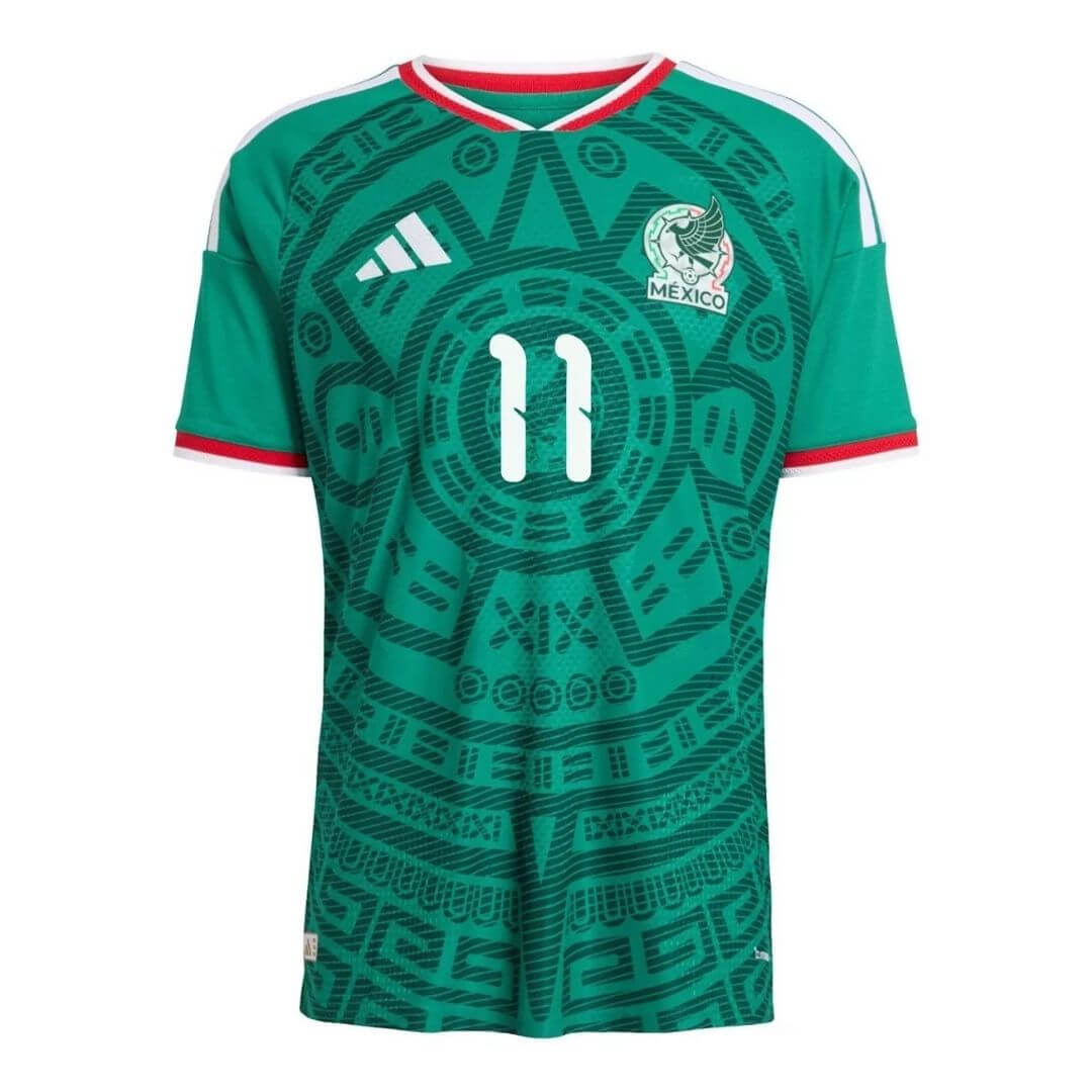 Camiseta de jugador de México #11, versión local, Copa Mundial 2026