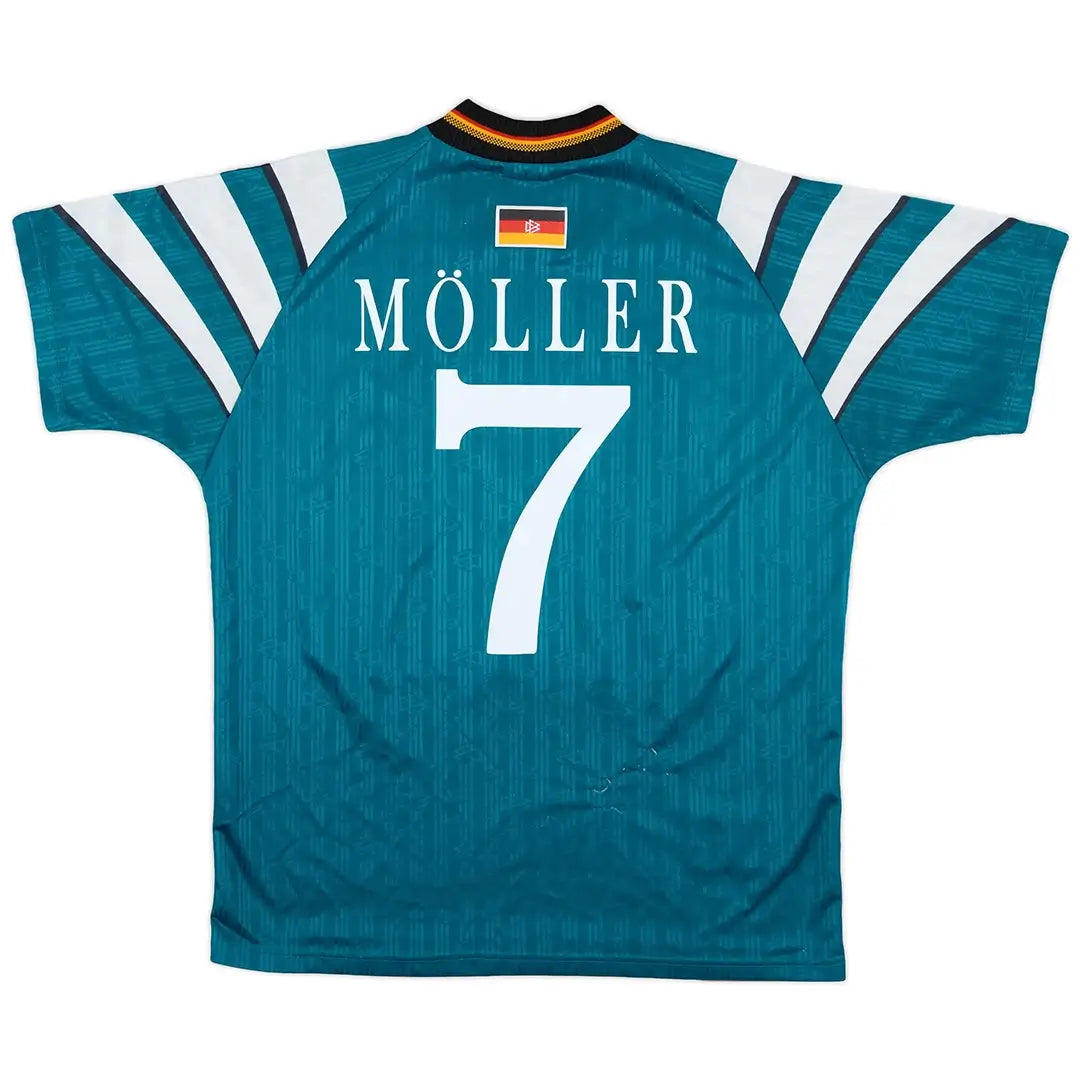 Retro Möller #7 Germany Away Football Jersey Euro Cup 1996