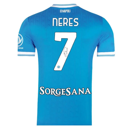 Napoli Home Soccer Jersey 2025/26 Signed by Neres #7