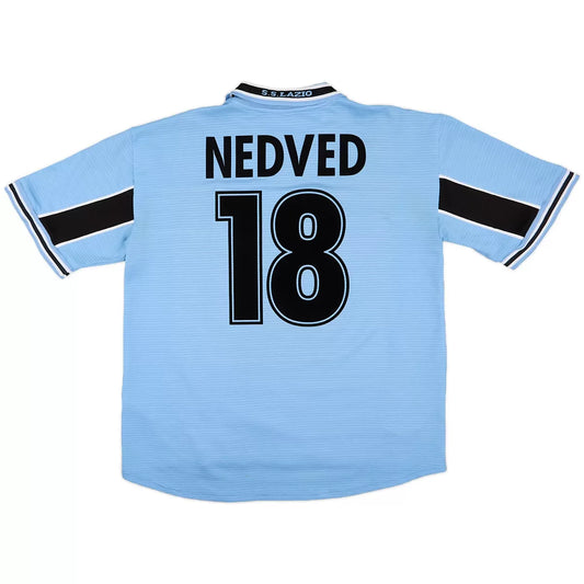 NEDVED #18 Lazio 1998/00 Retro Home Soccer Jersey