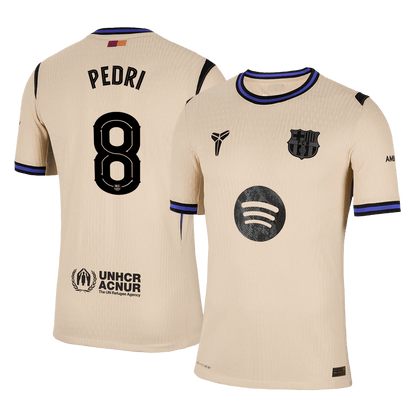 Camiseta de fútbol PEDRI #8 del Barcelona, ​​versión visitante, temporada 2025/26 - Champions League