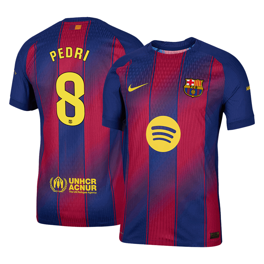 Camiseta de fútbol PEDRI #8 del Barcelona, ​​versión jugador local, temporada 2025/26
