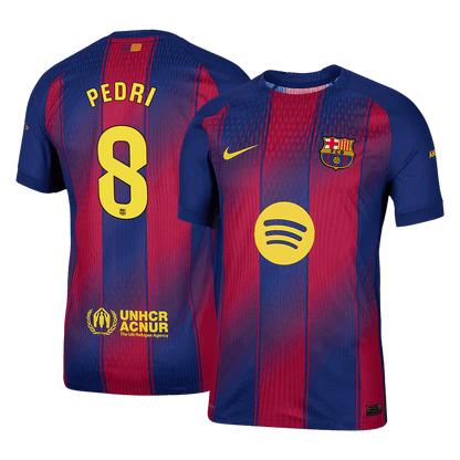 Camiseta de fútbol PEDRI #8 del Barcelona, ​​versión jugador local, temporada 2025/26