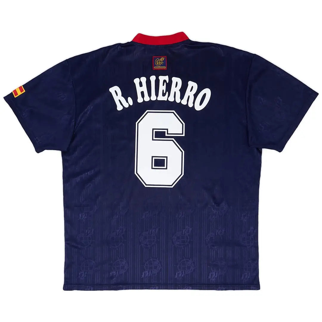Maillot de football rétro extérieur R. HIERRO n°6 Espagne 1996