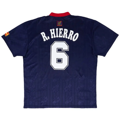 Maillot de football rétro extérieur R. HIERRO n°6 Espagne 1996
