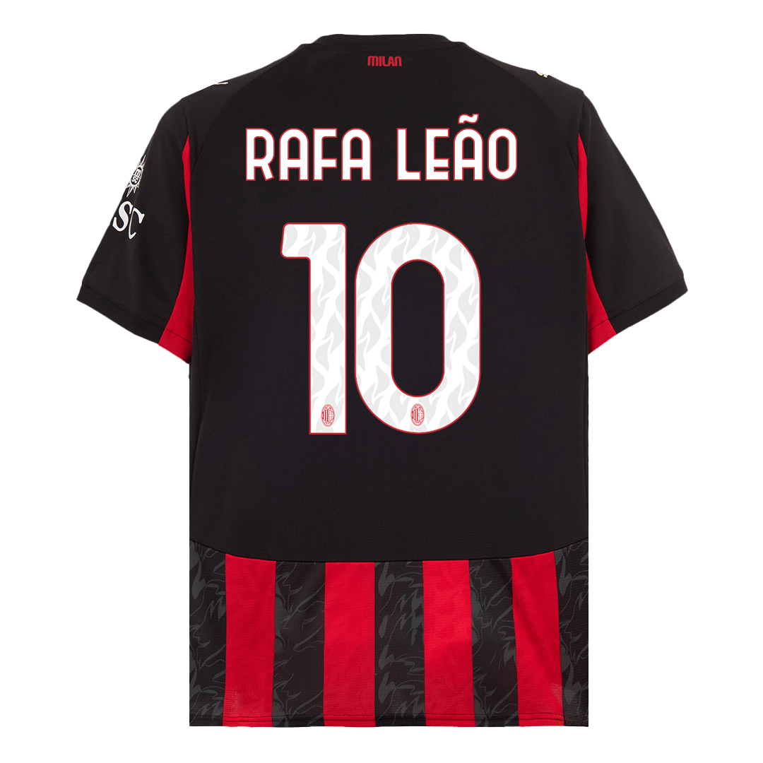 Maillot de football RAFA LEÃO #10 AC Milan domicile 2025/26 rouge et noir