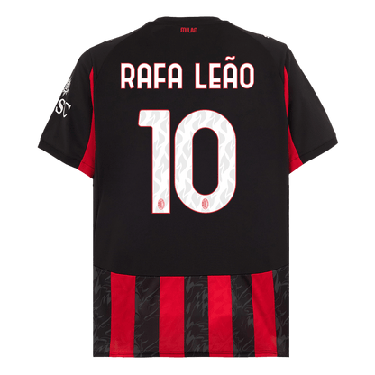 Maillot de football RAFA LEÃO #10 AC Milan domicile 2025/26 rouge et noir