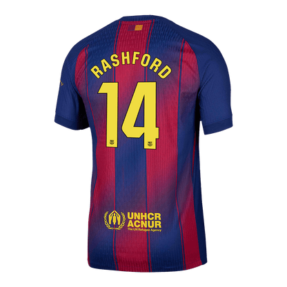 Maillot domicile du FC Barcelone, version joueur, n° 14, RASHFORD, saison 2025/26