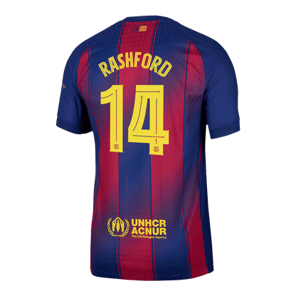 Maillot domicile de Rashford n°14, version joueur du FC Barcelone, saison 2025/26 - Ligue des champions