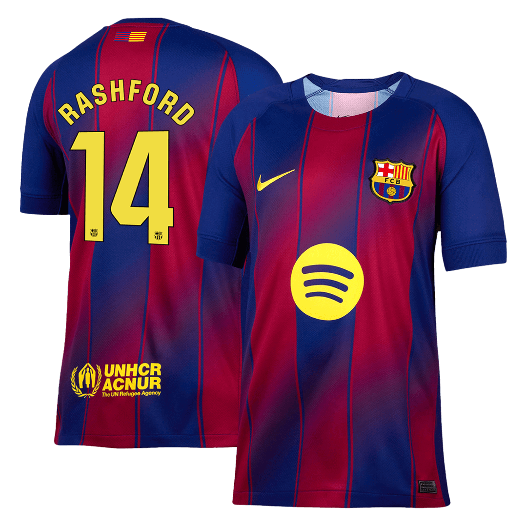 Camiseta de fútbol del FC Barcelona número 14 de Rashford, temporada 2025/26