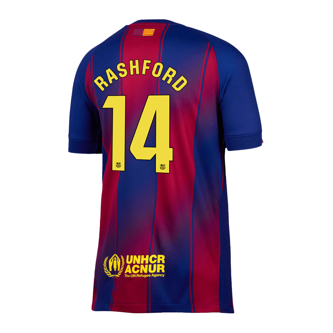 Camiseta de fútbol del FC Barcelona número 14 de Rashford, temporada 2025/26
