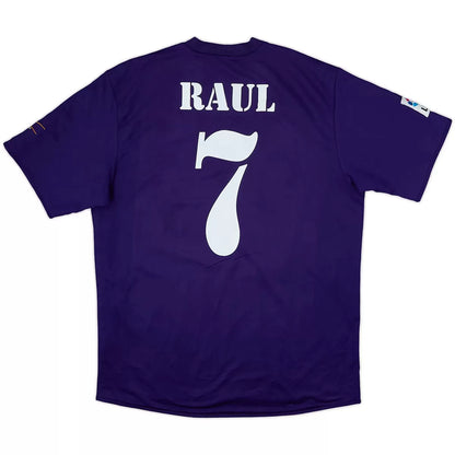 RAUL #7 Retro 2002/03 Real Madrid Centenary Third Away Soccer Jersey