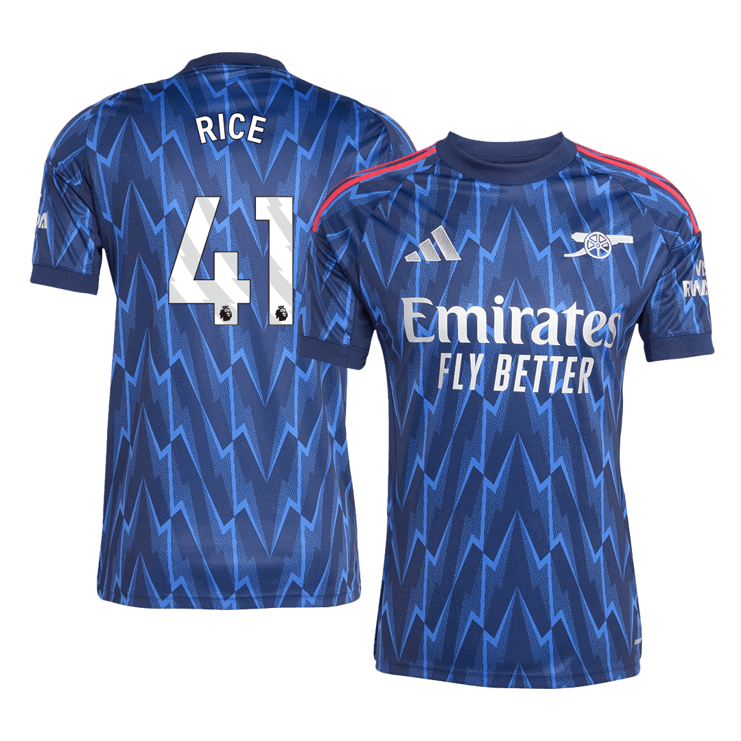 Maillot extérieur d'Arsenal 2025/26, numéro 41 (RICE)