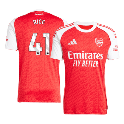 Camiseta de fútbol del Arsenal #41 de Rice, local, temporada 2025/26, roja