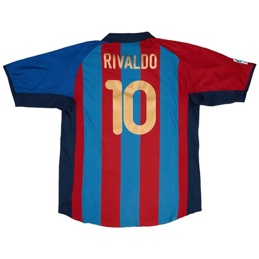 RIVALDO #10 Retro Barcelona 2001/02 Home Soccer Jersey