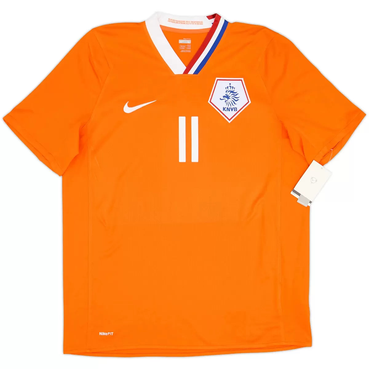 Maillot de football rétro domicile ROBBEN #11 Pays-Bas Euro 2008