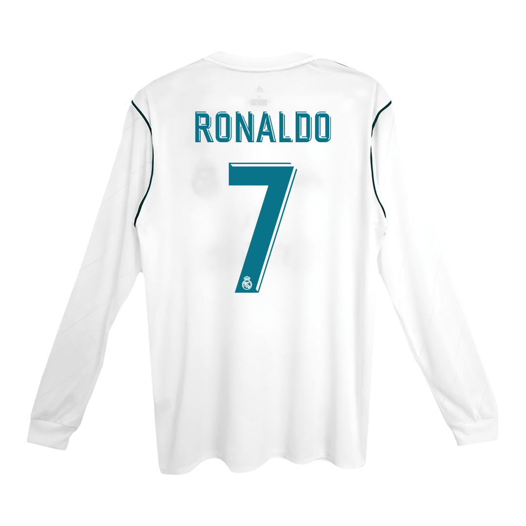 Camiseta retro de manga larga del Real Madrid 2017/18, número 7, de Ronaldo.