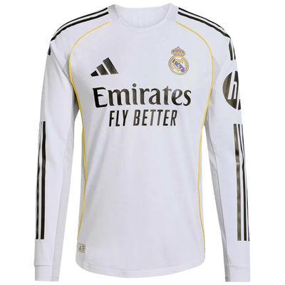 Real Madrid Home Long Sleeve Jersey 2025/26 Player Version