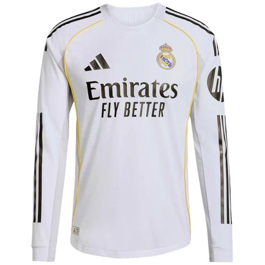 Real Madrid Home Long Sleeve Jersey 2025/26 Player Version
