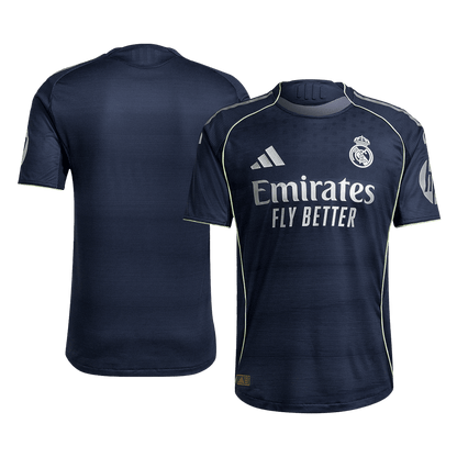Camiseta de fútbol del Real Madrid, versión jugador, visitante, temporada 2025/26, azul marino