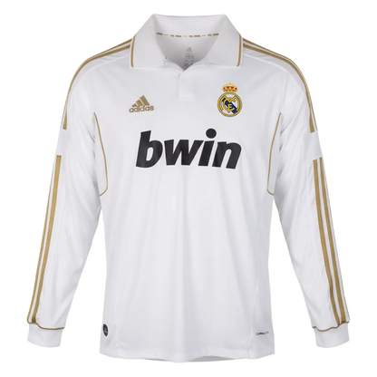 Real Madrid 2011/12 Home Long Sleeve Retro Soccer Jersey