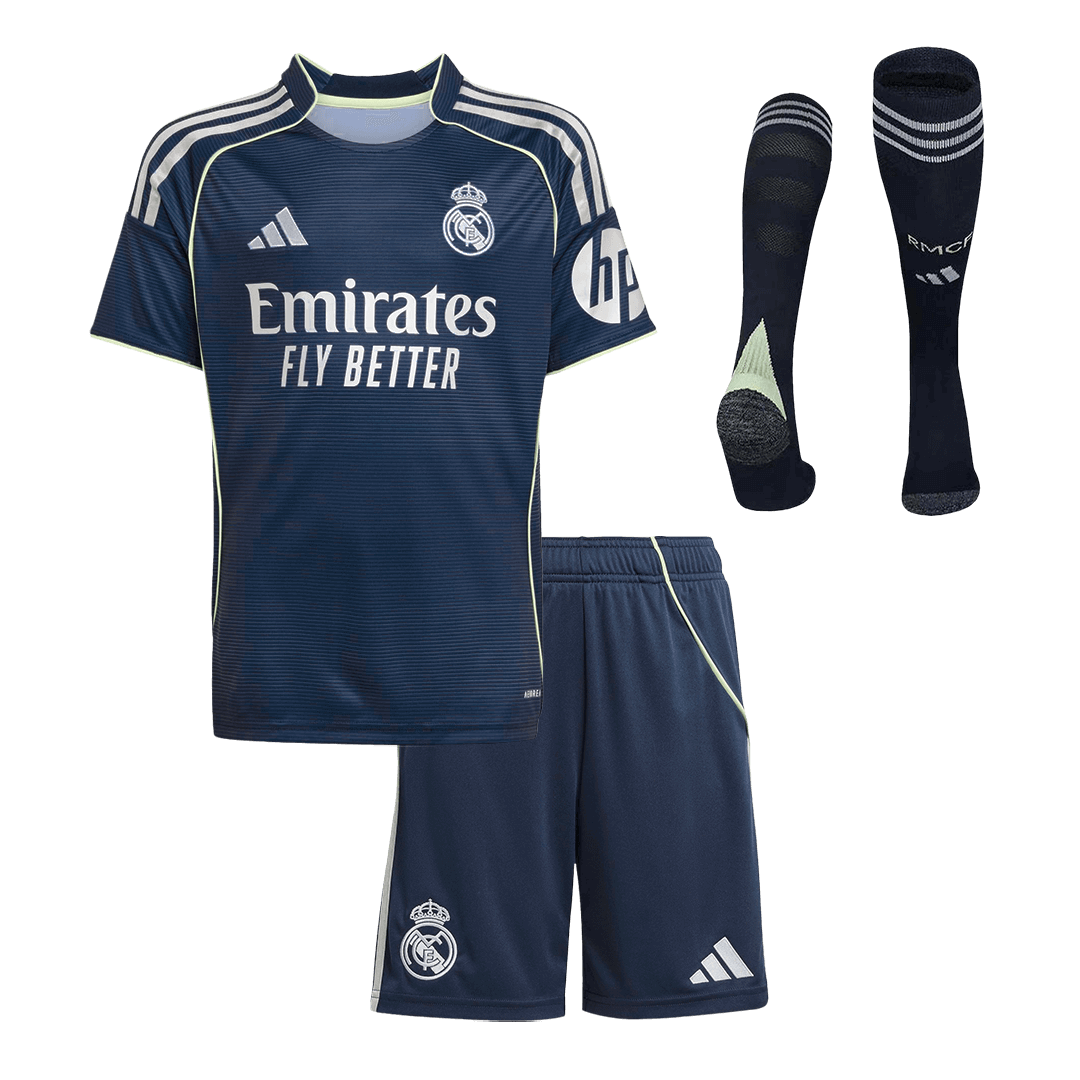 Real Madrid Away Kid's Soccer Full Kit 2025/26 - Jersey+Shorts-Socks