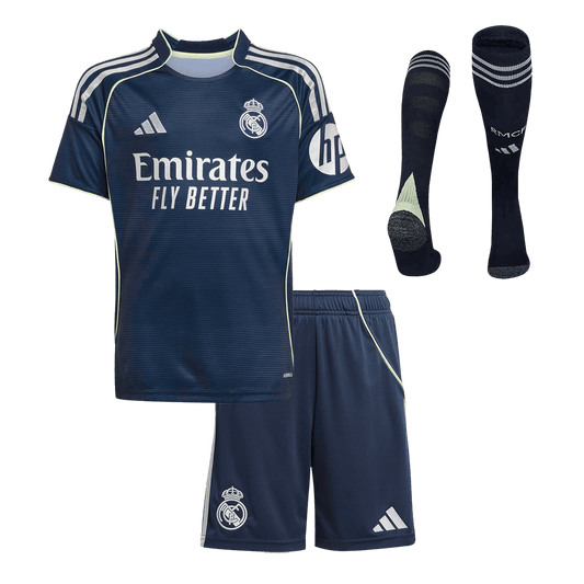 Real Madrid Away Kid's Soccer Full Kit 2025/26 - Jersey+Shorts-Socks