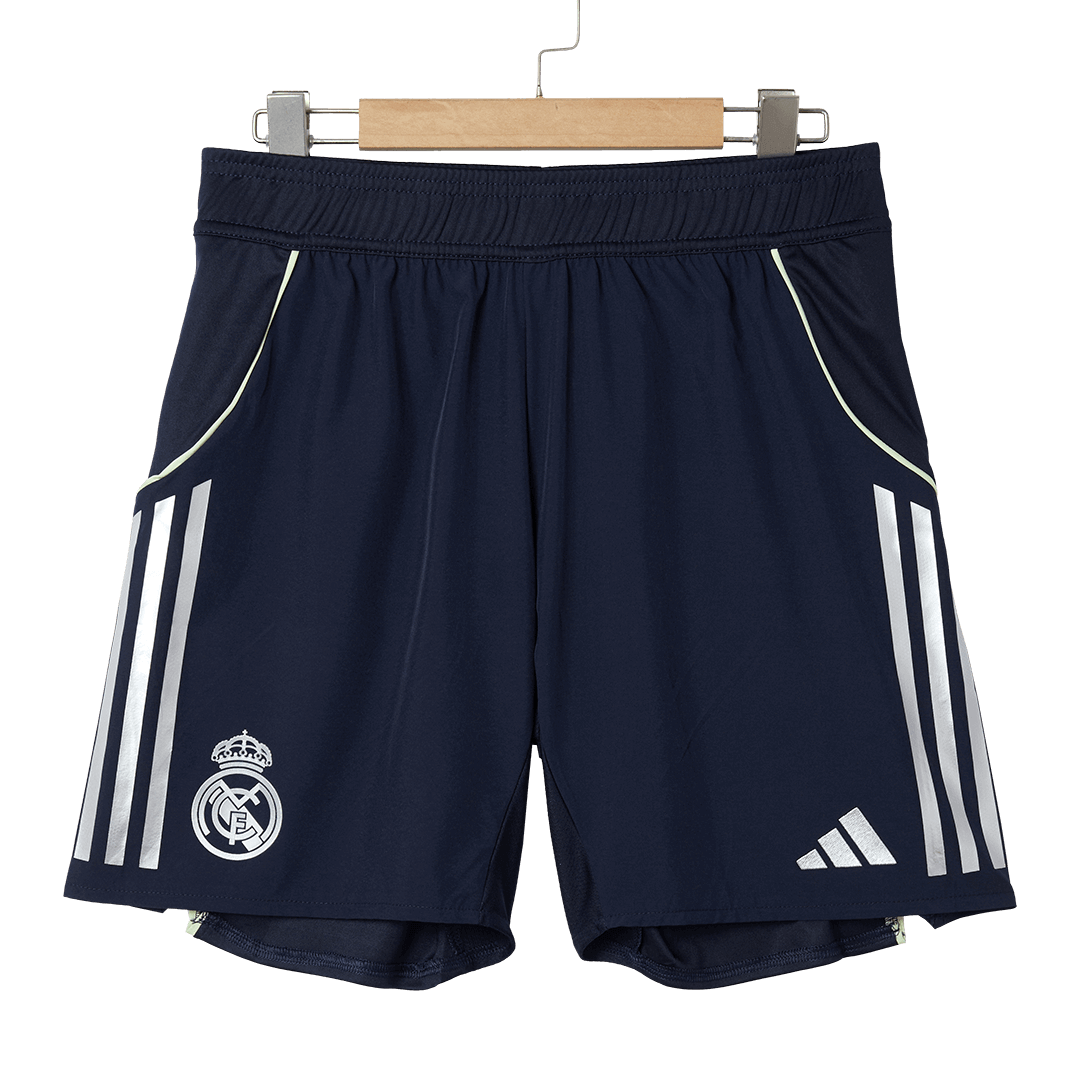 Pantalones cortos de fútbol Real Madrid, versión visitante, temporada 2025/26