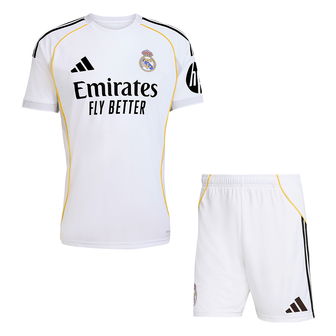 Tenue domicile du Real Madrid (maillot + short) 2025/26 blanche