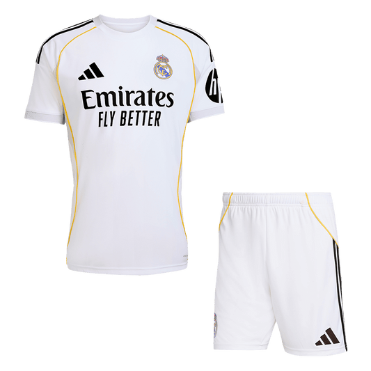 Real Madrid Home Soccer Jersey Kit(Jersey+Shorts) 2025/26 White