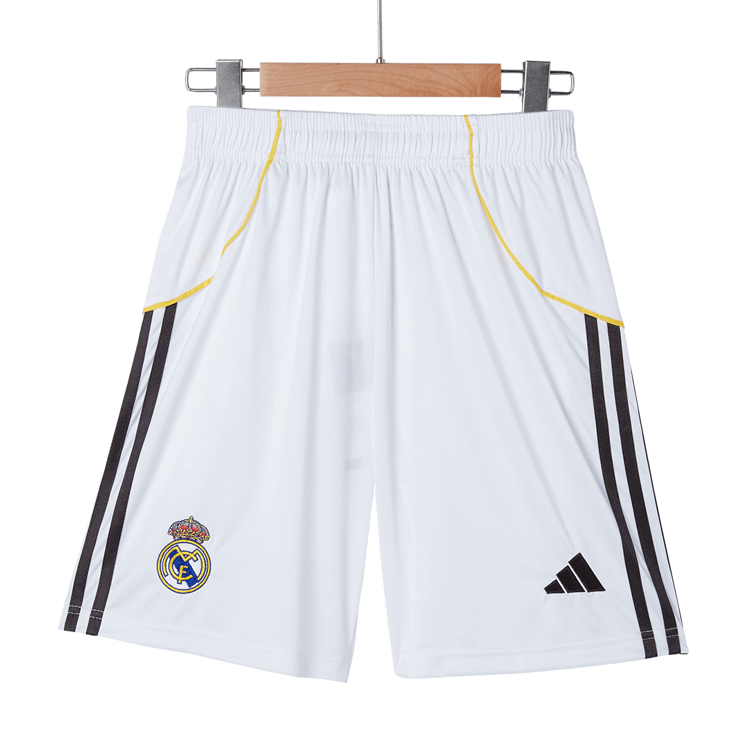 Pantalón corto de fútbol del Real Madrid, temporada 25/26, blanco