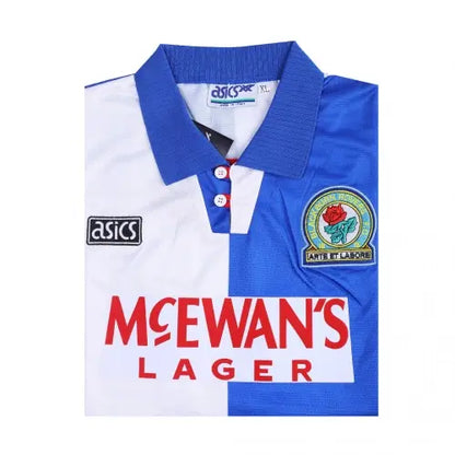 Shearer #9 Retro Blackburn Rovers Home Soccer Jersey 1994/95