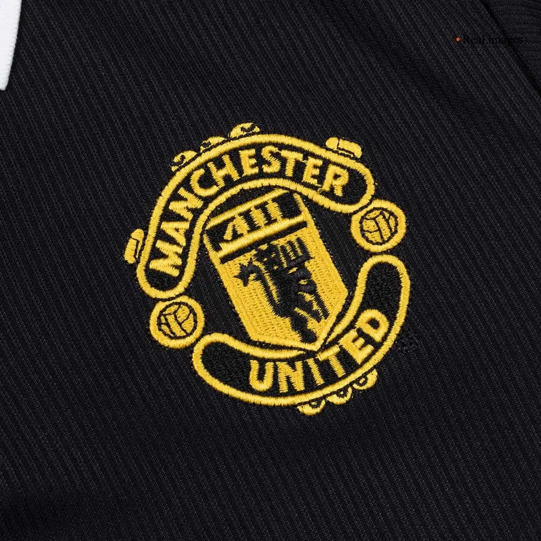 Manchester United 1998/99 Away Long Sleeve Retro Soccer Jersey Black