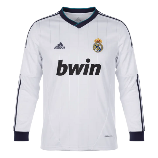 Real Madrid 2012/13 Home Long Sleeve Retro Soccer Jersey