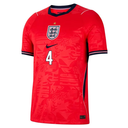 Camiseta de fútbol de visitante de Inglaterra #4 Rice para el Mundial de 2026