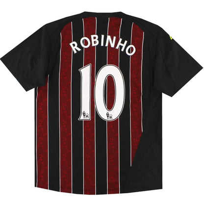ROBINHO #10 Manchester City 2008/09 Camiseta de fútbol retro visitante