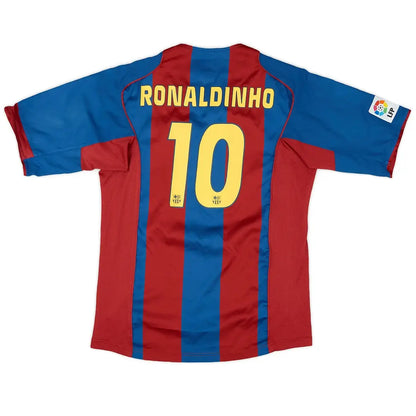 Retro Barcelona 2004/05 Ronaldinho #10 Home Jersey