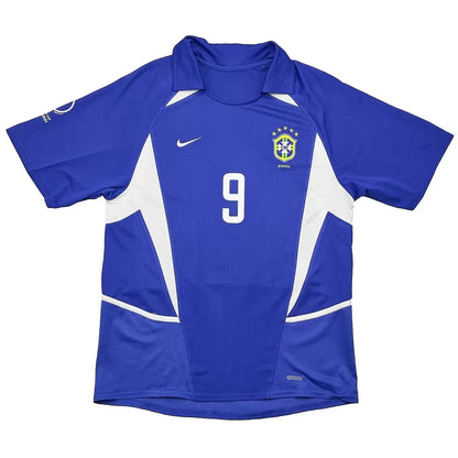 Ronaldo #9 Brazil 2002 Away Retro Football Jersey