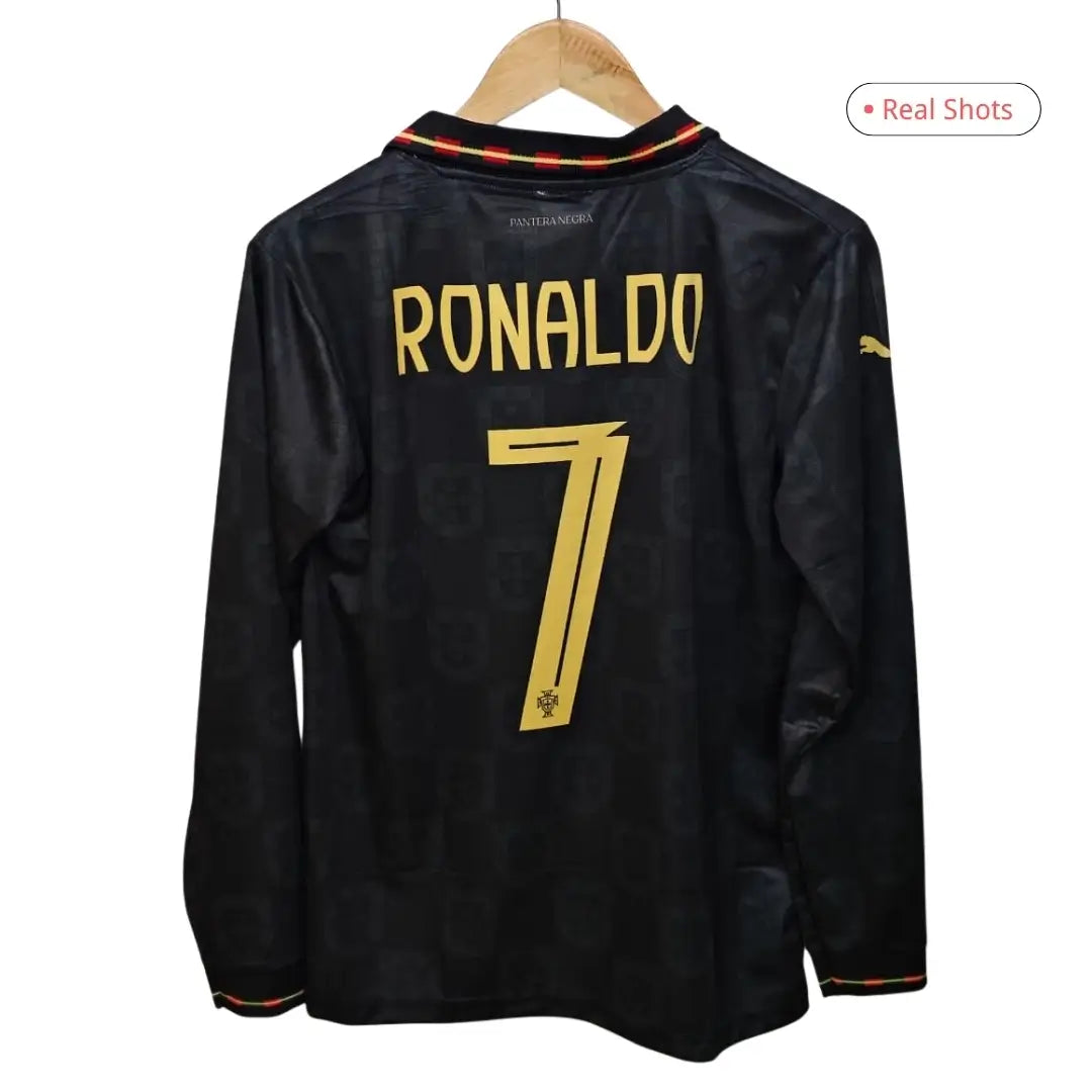 Ronaldo #7 Portugal 2026 Pantera Negra Long Sleeve Football Jersey