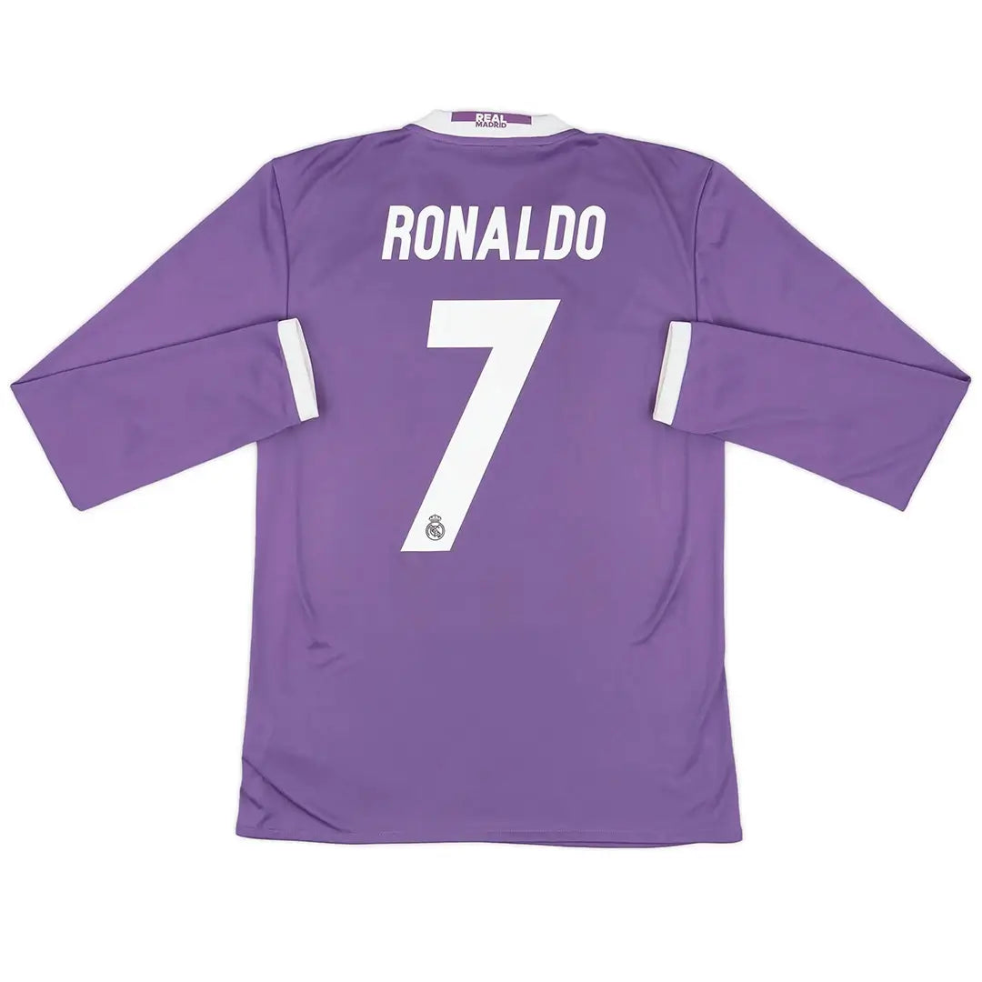 Ronaldo #7 Real Madrid 2016/17 Away Long Sleeve Retro Jersey