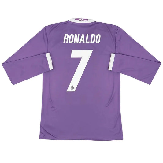 Ronaldo #7 Real Madrid 2016/17 Away Long Sleeve Retro Jersey