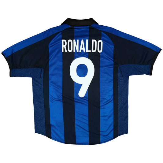 Maillot de football rétro Ronaldo #9 Inter Milan 2001/02 Domicile