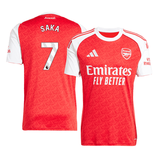 SAKA #7 Arsenal Home Soccer Jersey 2025/26 Red