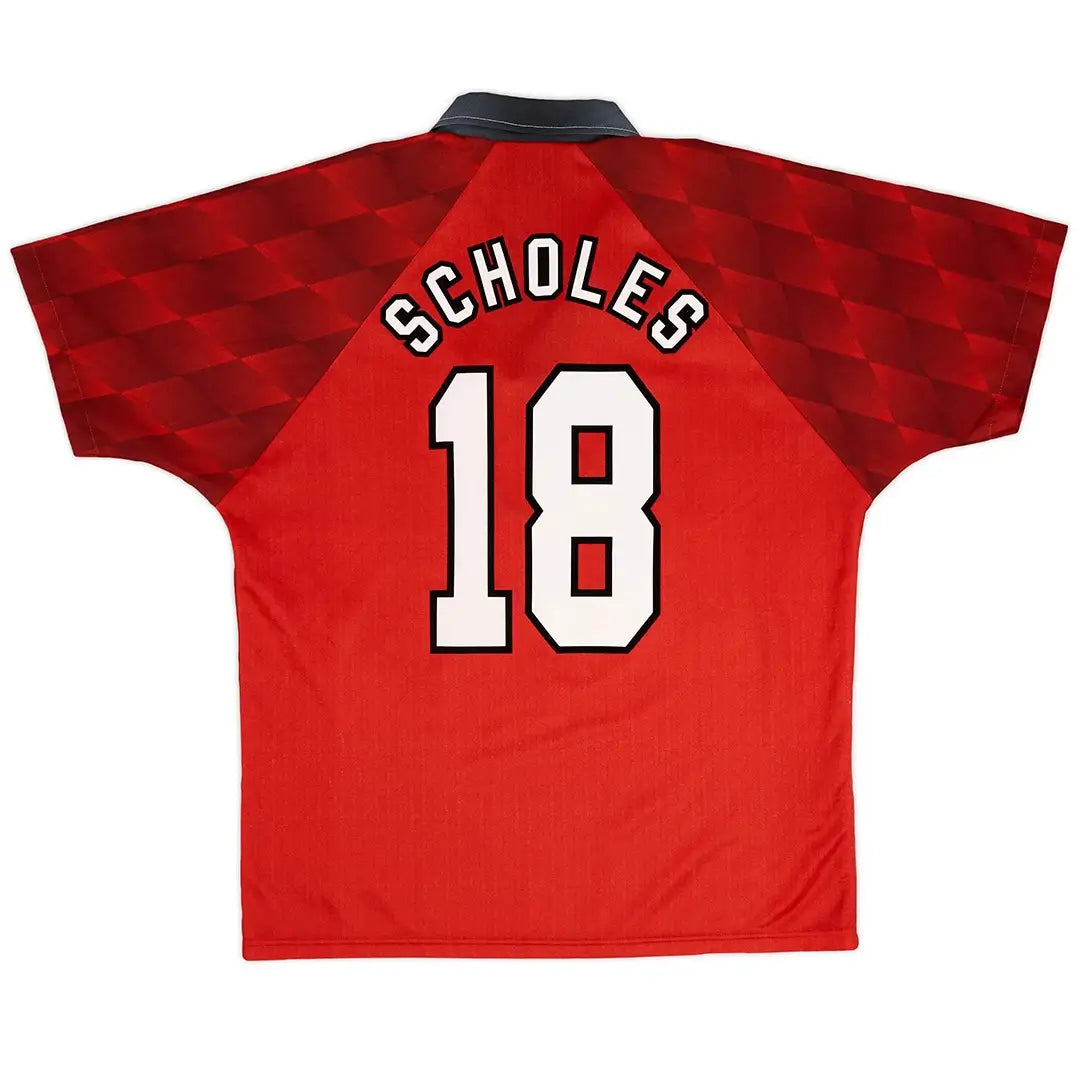 Maillot rétro domicile de Scholes n° 18, Manchester United, saison 1996/98