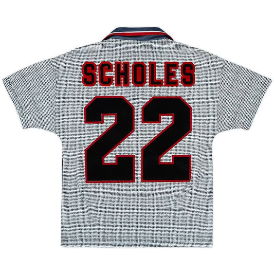 Maillot Rétro de Football Scholes #22 Manchester United 1995/96 Troisième Maillot Extérieur