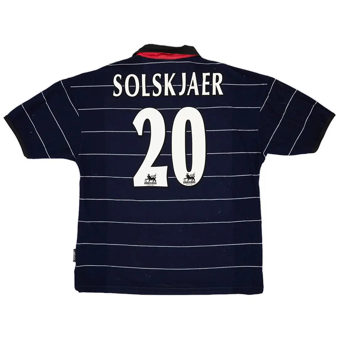 Solskjaer #20 Retro Manchester United 1999/00 Away Soccer Jersey