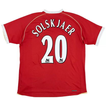 Solskjaer #20 Manchester United 2006/07 Home Retro Soccer Jersey