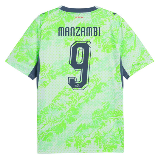 Manzambi #9 Switzerland 2026 World Cup Away Soccer Jersey
